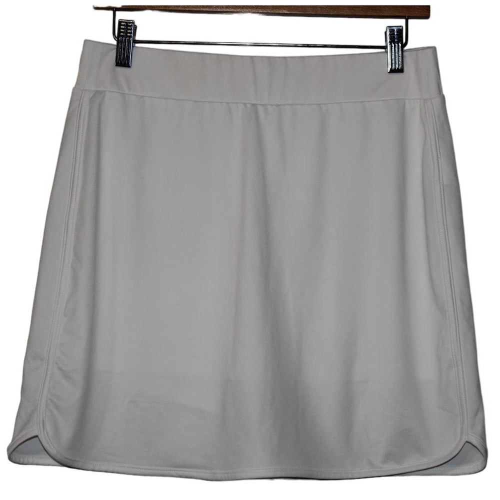 Women's J. Crew BE427 White Elastic Stretch Tennis Skirt Golf Skirt Skort Size M
